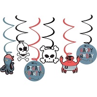 Piraten Doodskop Decoratieve Hangers - 6 stuks