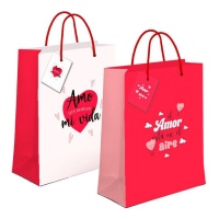 Cadeautas van 32 x 26 x 10 cm Met Liefdesboodschap - 1 stuk