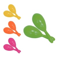 Gekleurde maracas van 19 cm - 2 stuks
