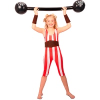 Rood-wit krachtpatserkostuum voor meisjes