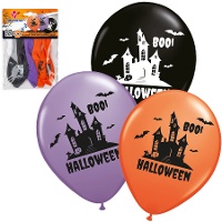 Latex ballonnen met spookkasteel - 6 stuks