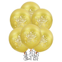 Gouden 'Happy New Year' latex ballonnen - 10 stuks