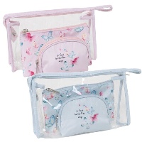 Toilettas met Vlinders 24 x 15 x 8 cm - 3 stuks