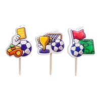 Voetbalkaarsen met spelsituaties - 3 stuks