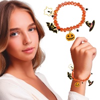 Halloween armband met oranje figuren