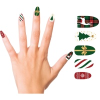 Kunstnagels met Kerstboom - 10 stuks