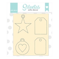 Chipboard van labels - Artis decor - 4 stuks