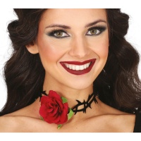 Halsketting met rozen en spikes