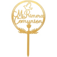 Taarttopper voor Mijn eerste communie in goud