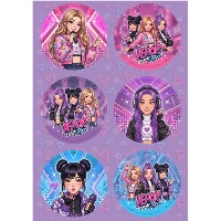 Eetbare oblaatschijfjes met K-pop-design, 5,8 cm - 6 stuks