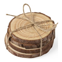 Onderzetters van natuurlijk grenenhout - 4 stuks