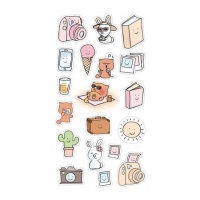 Vakantie 3D-stickers - 1 vel