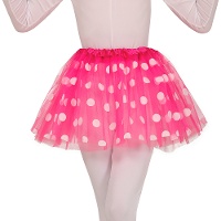 Roze tutu met witte stippen voor kinderen