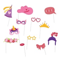 Feestelijke photobooth kit - 12 stuks