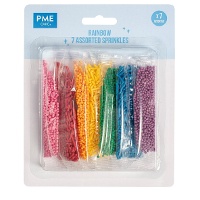 Set met 7 regenboog-sprinkles - PME - 48 g