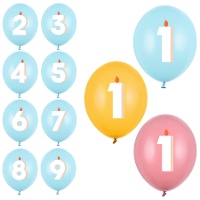 Multicolor Nummer Latex Ballonnen 30 cm - 50 stuks