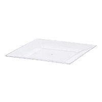 Transparant vierkant bord van 20 cm - 1 stuk