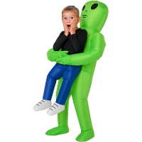 Opblaasbaar kinderkostuum met alien die je draagt