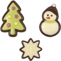 Donkere en witte chocolade kerstfiguren - 90 stuks