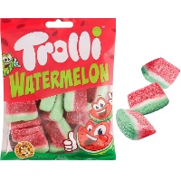 Schijfjes watermeloen gom met suiker - Watermelon Trolli - 100 gr