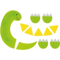 2D-suikerdecoratie voor dinosaurustaart - 11 stuks