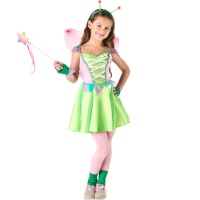 Roze en groene feeënoutfit voor meisjes
