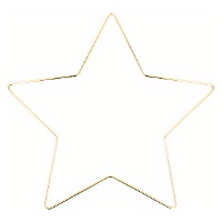 Gouden metalen ster 28 cm - 1 stuk