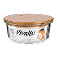 Tupper van 0,62 L van borosilicaatglas met bamboe deksel