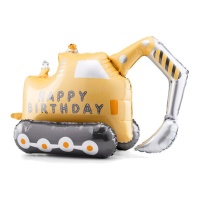 Bouwgraafmachine Verjaardagsballon, 76,5 x 49 cm