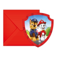Uitnodigingen van Paw Patrol in de stad - 6 stuks