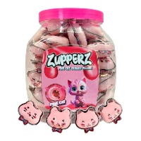 Roze kattengummies gevuld met gelatine van 18 gr