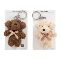 Teddybeer sleutelhanger met strik - 1 stuk