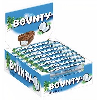 Melkchocolade Bounty gevuld met kokosnoot van 57 gr - 24 stuks