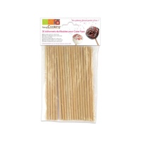 Houten stokjes voor cake pops van 13 cm - Scrapcooking - 20 stuks