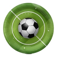 Voetbalborden op gras van 23 cm - 6 stuks