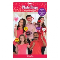 Kit voor Valentijnsdag Photocall - 13 Stuks