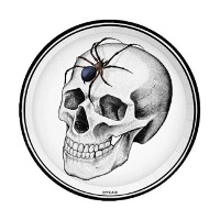 Borden met skelet en insecten van 17 cm - 6 stuks