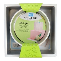 Ronde en vierkante aluminium vorm van 20,3 en 25,4 cm x hoogte 10,2 cm - PME - 2 stuks