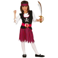 Roze gestreept piratenkostuum voor meisjes