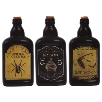 Glazen fles met nepgif assortiment van 19 cm - 1 stuk