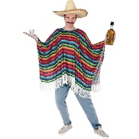Mexicaanse veelkleurige poncho voor volwassenen