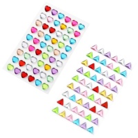 3D kristallen stickers in multicolor vormen van 1,2 cm - 54 stuks