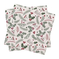 Kerstbessen servetten 16,5 x 16,5 cm - 20 stuks