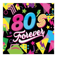 Servetten '80s Forever 16,5 x 16,5 cm - 12 stuks