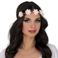 Roze bloemenhaarband