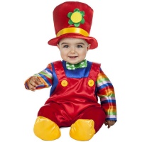Rode clownskostuum met hoed voor baby
