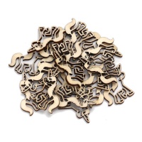 Houten eenhoornfiguren van 3 cm - 20 stuks
