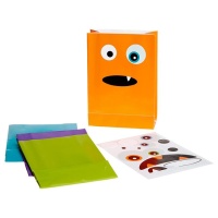Papieren snoepzakjes van Monsters 12,7 x 17,7 cm - Wilton - 4 stuks