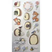 3D dierenstickers egels - 1 vel