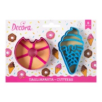 Donut- en ijs-koekjesuitstekers - Decora - 2 stuks